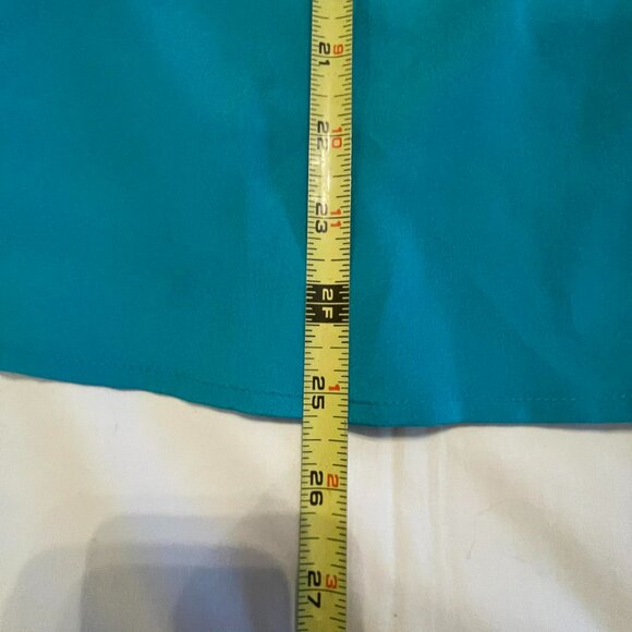 MICHAEL KORS teal zip-up blouse women SIZE L. snap buttons.Quiet luxury - Picture 10 of 10